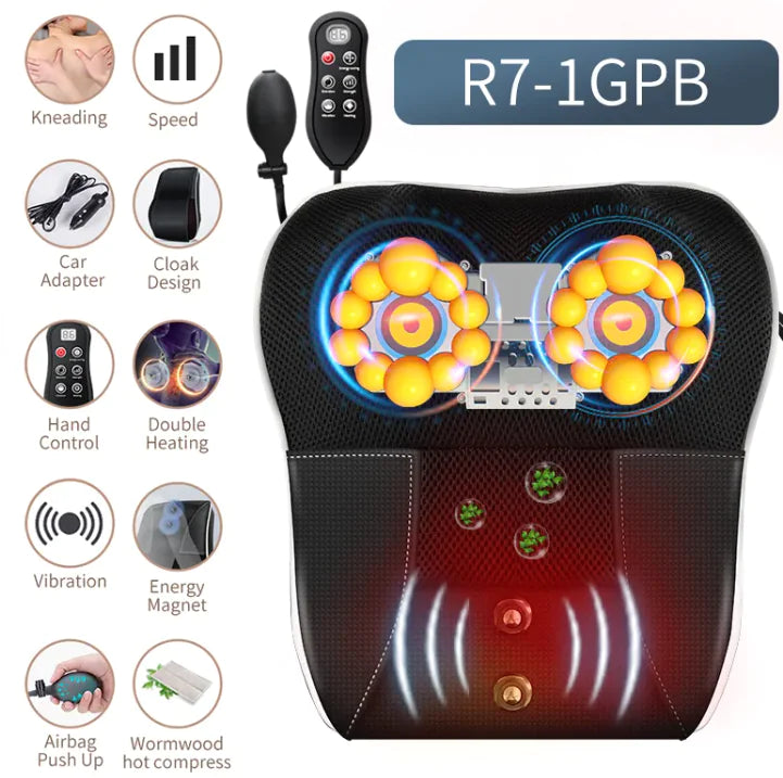 Therapeutic Multifunctional Electric Massage Pillow with Heat & Vibration