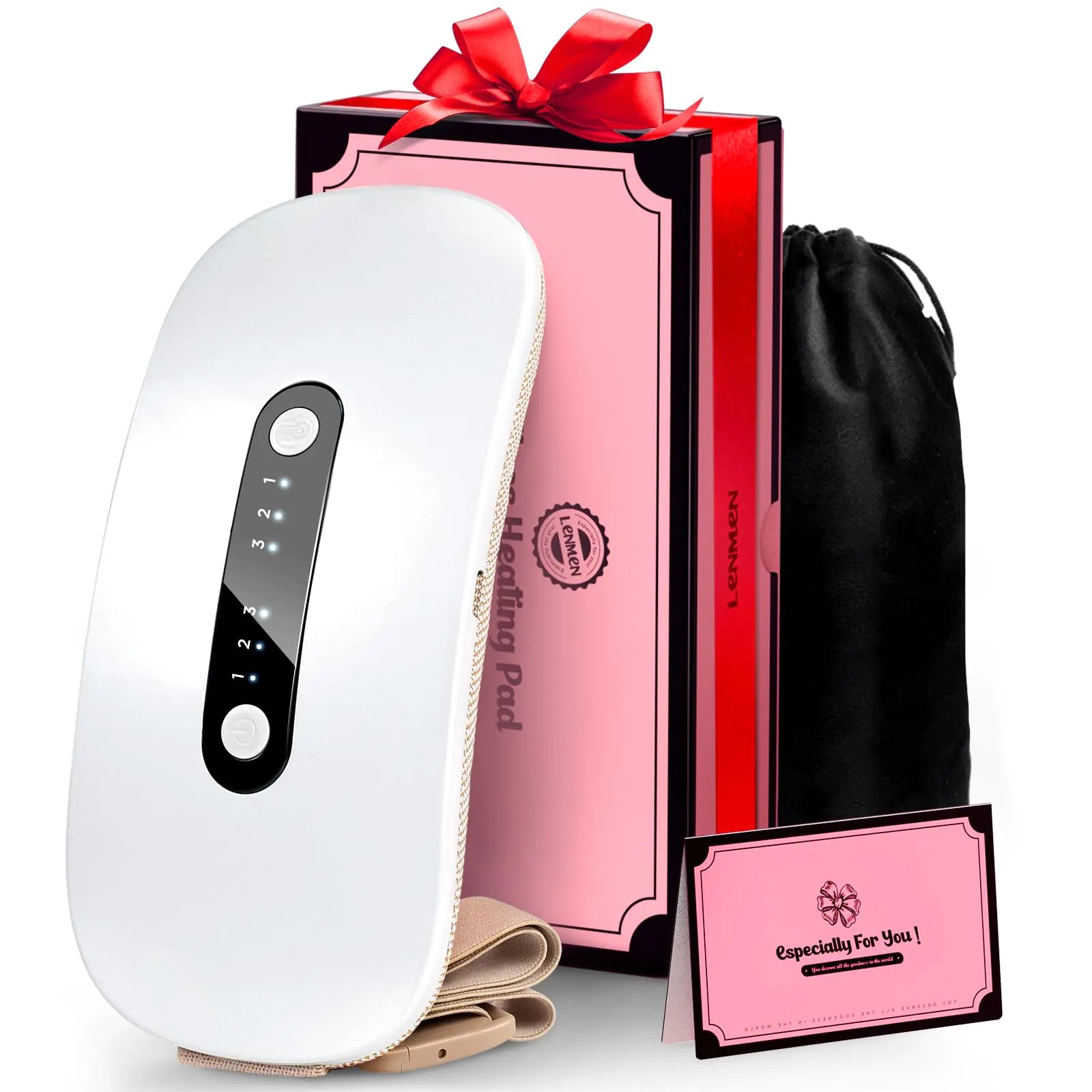 Magnetic Therapy Heating Pad for Period Cramps 3s Heat Up Portable Heating Pad Relieve Menstrual Back Belly Pain Cordless Heating Pads with 3 Heat Levels 3 Massage Modes Gifts for Mothers day Women