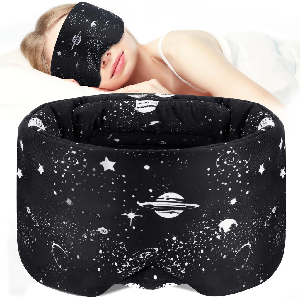 Sleep Mask Ice Silk Sleep Mask for Side Sleeper Eye Masks for Sleep Sleep Masks for Women Men Blackout Soft Adjustable Band Ideal Gift