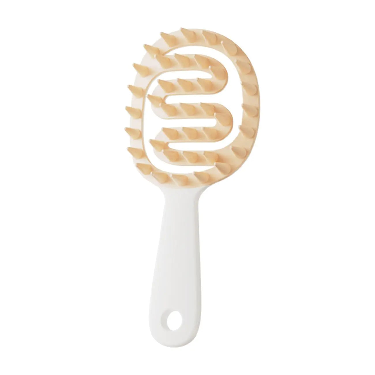 Scalp Massager Shampoo Brush for Hair Silicone Scalp Scrubber with Handle Curved Vented Scalp Scrubber Scalp Care Brush Soft Hair Shampoo Brush for Scalp Exfoliator and Dandruff Removal(White)