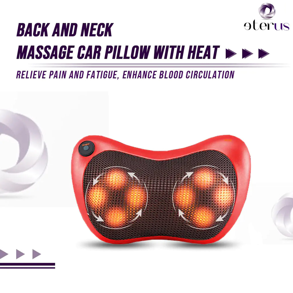Back and Neck Massage Car Pillow with Heat – Deep Kneading & Infrared Therapy