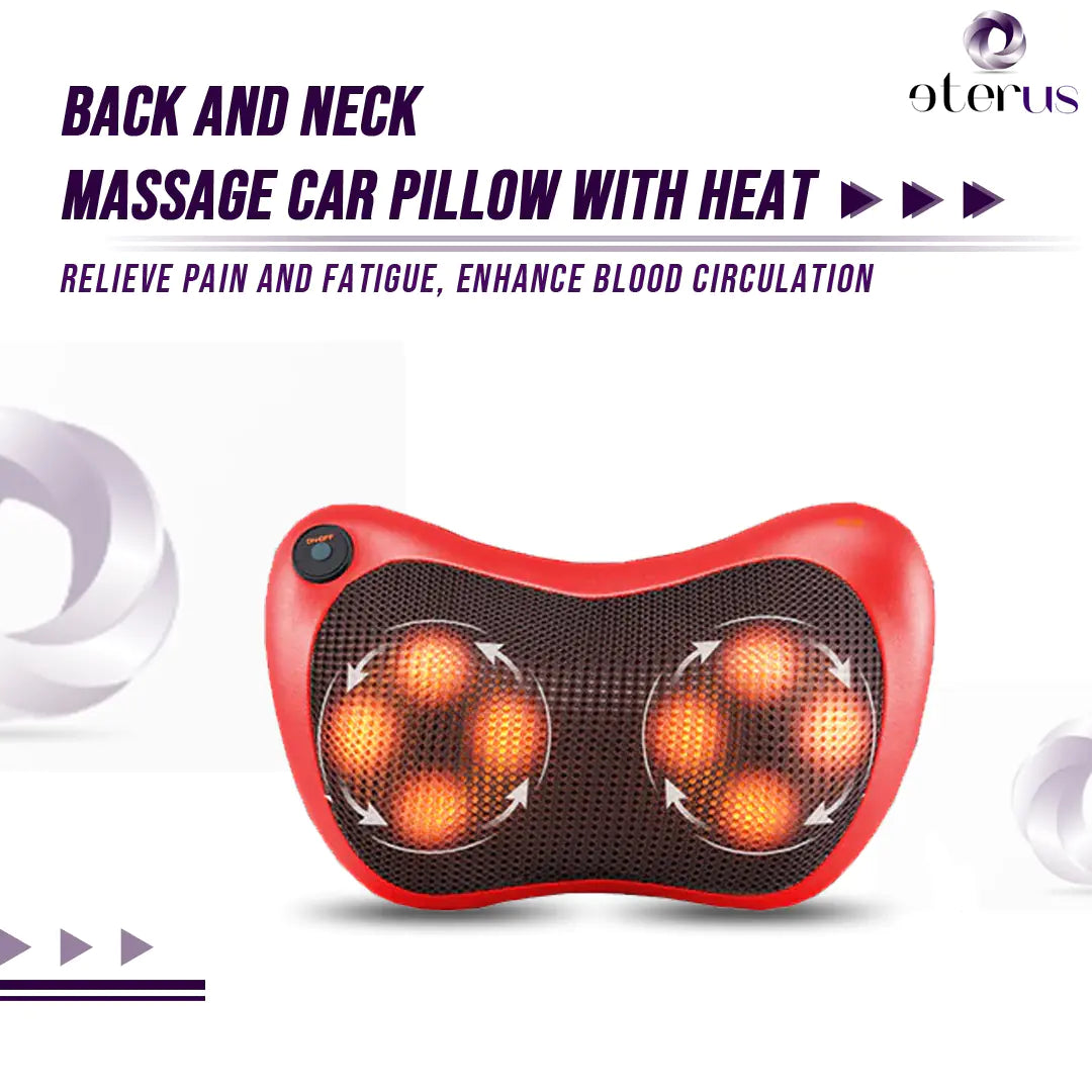 Back and Neck Massage Car Pillow with Heat – Deep Kneading & Infrared Therapy